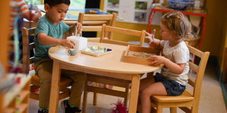 Kids at a table